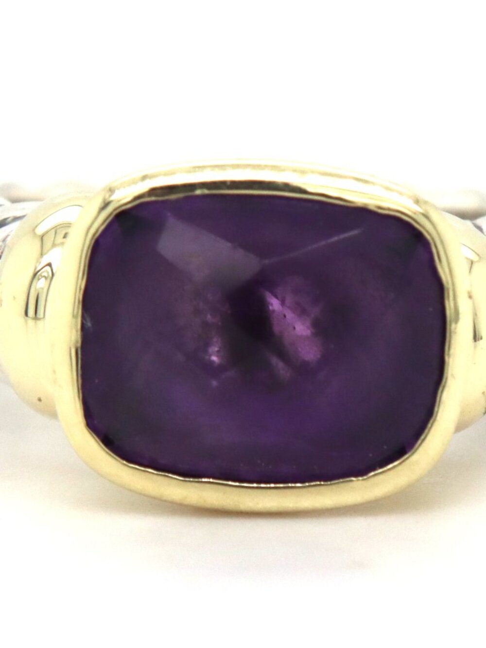 925 Sterling silver David Yurman Cable classic Amethyst ring